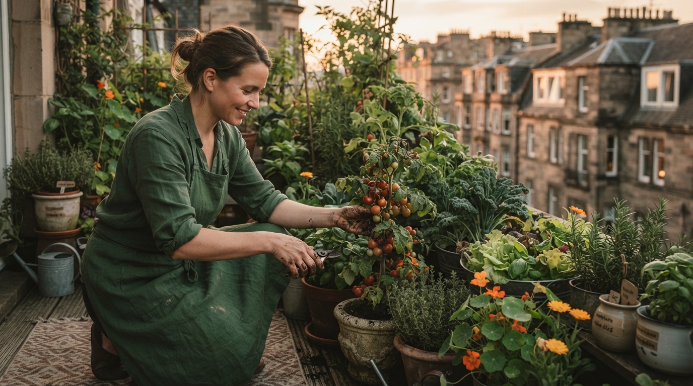Editorial illustration for Cultivating a Thriving Balcony Garden in Your Urban Oasis