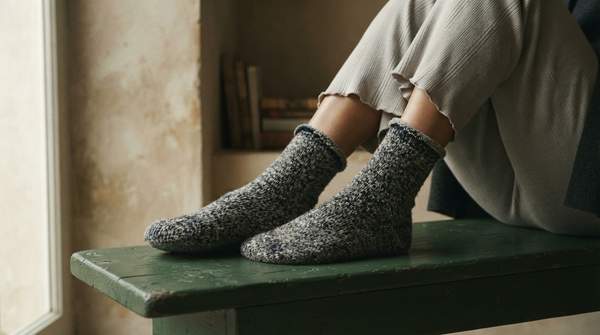 Editorial illustration for Merino, Cashmere, or Alpaca: Which Wool Sock Is Best for Lounging at Home?